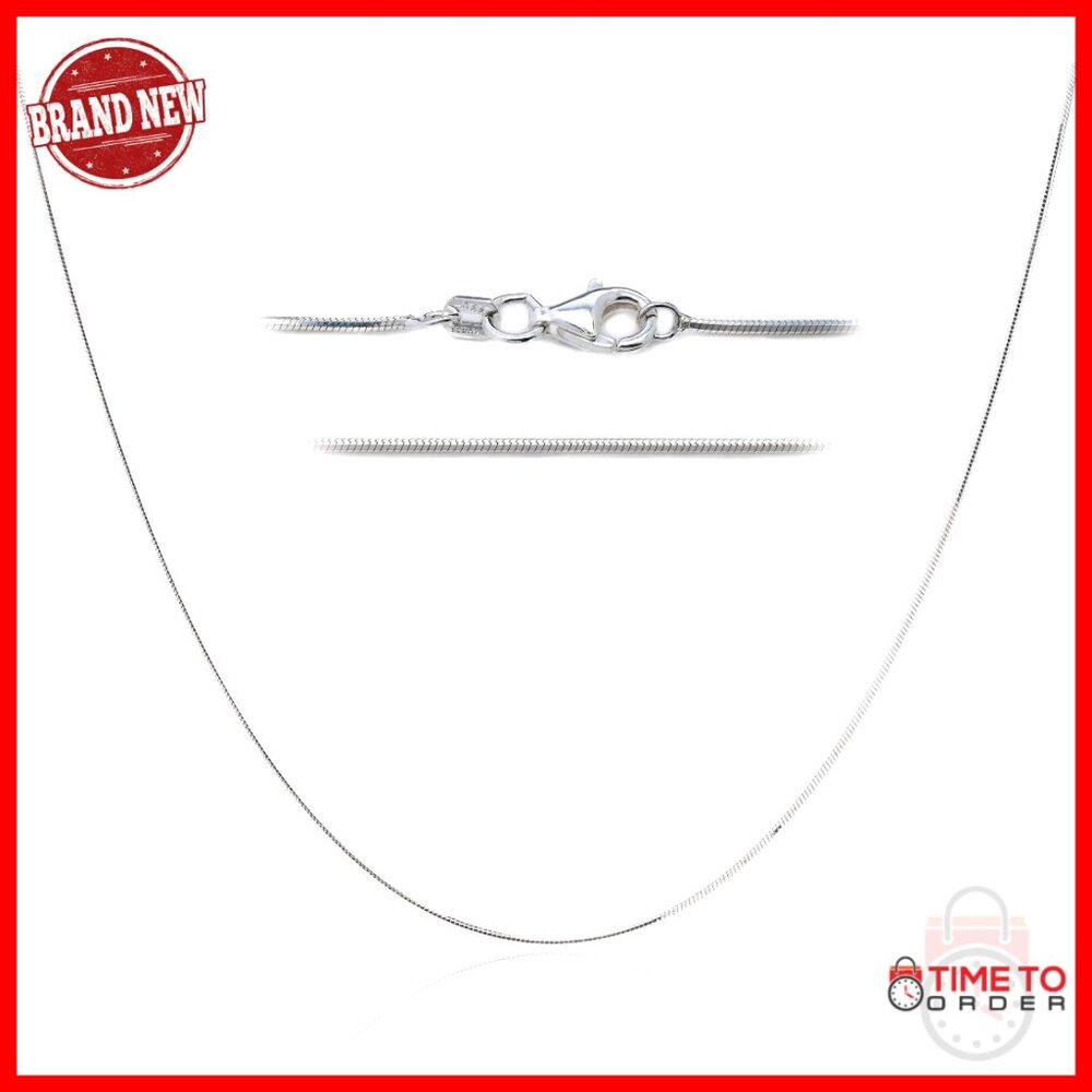 Sterling Silver Snake Chain Necklace Elegant Minimal Chic Adjustable Lobster